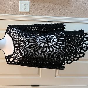 Crochet Black Tunic/ Coverup